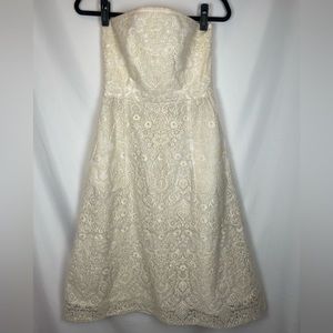 Sea New York Midi Embroidered Strapless A Line Dress